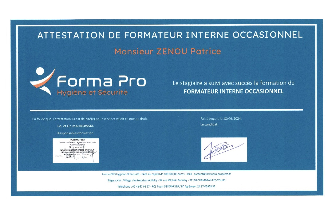 Formateur par Formapro Hygiène et Sécurité